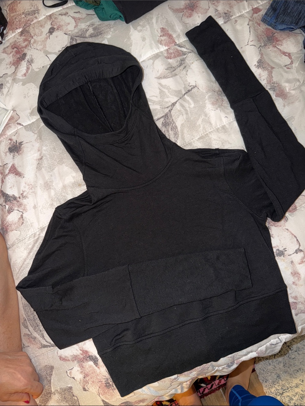 lululemon athletica Black Women's Hooded Cropped Sweater